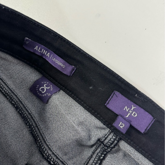 NYDJ Jeans ALINA Sculpting Stretch Denim Legging Black Pants SZ 12 NEW! - Picture 9 of 16